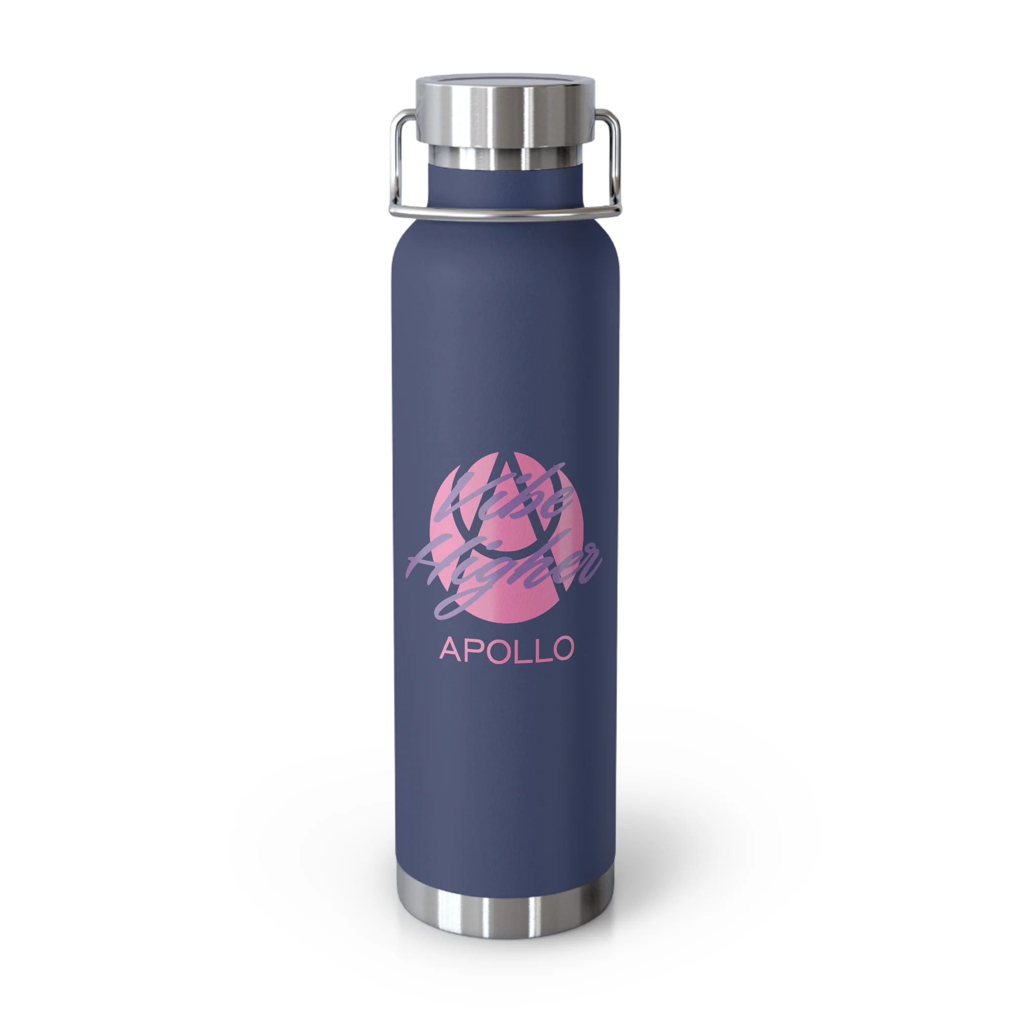 22oz Copper Vacuum Insulated Bottle — Cheerful Mint Green Mascot Design - Image 6
